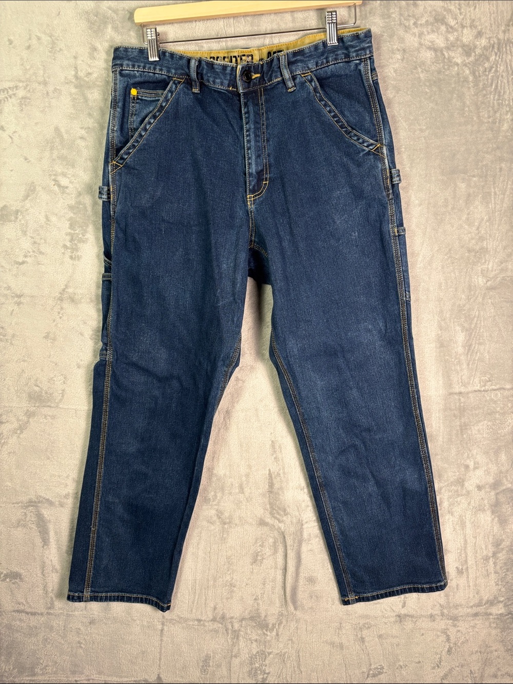 Caterpillar Cat Dark Wash Carpenter Denim Jeans Mens Size 34x30